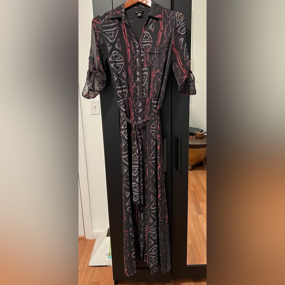 Beautiful Moda international maxi, dress, size small, gray